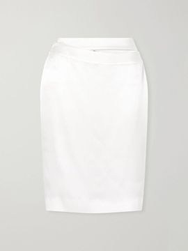 TOVE June cut-out silk-satin knee-length skirt