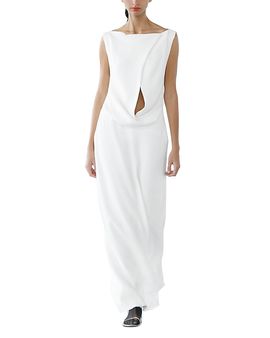 knee length dresses for ladies Rent ASOS DESIGN Satin One Shoulder Wrap Maxi Dress With Open Back In Black main image 1