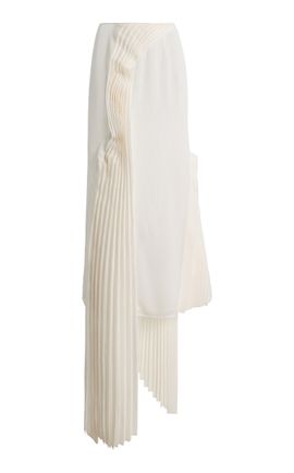 Tove Tove Perle PleatDetailed Silk Midi Skirt