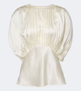 Tove Tove Peta draped peplum silk satin top