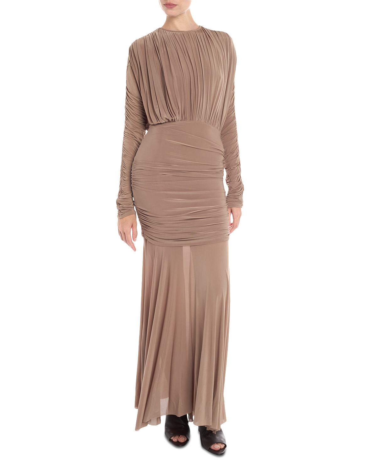 green emerald velvet dress Indira Dress Dark Brown – TOVE Studio main image 1