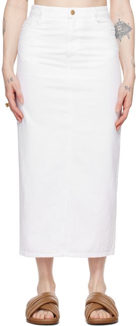 TOVE TOVE White Sera Denim Midi Skirt