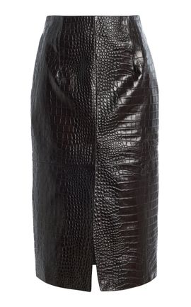 Tove Tove Yula Embossed Leather Midi Skirt