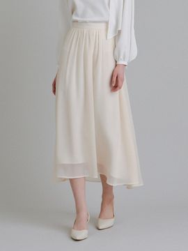 TOWAV LISS SHIRRING SKIRT [CREAM]
