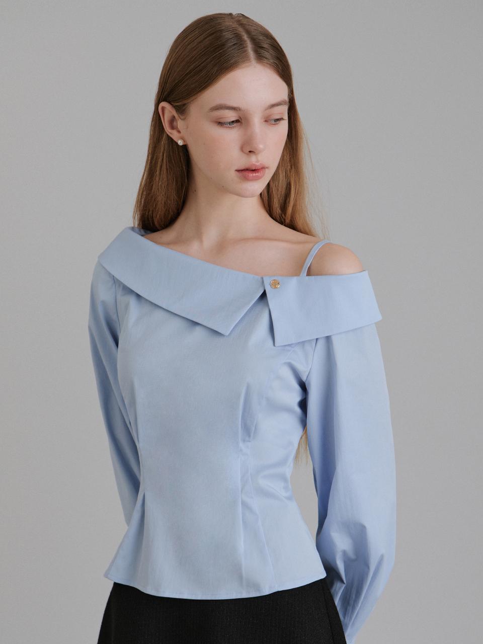 TOWAV MULE OFF SHOULDER BLOUSE [LIGHT BLUE]