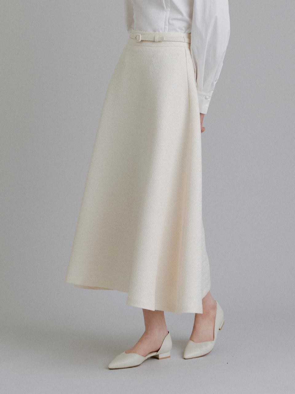TOWAV WELL FLARE SKIRT [CREAM]