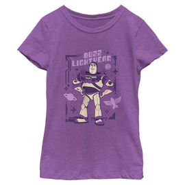 Toy Story 5 Toy Story 5 Girls' Purple Buzz Frame Graphic Short Sleeve T-Shirt