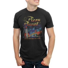 Toy Story Toy Story Men's Distressed Pizza Planet Star Cluster Short Sleeve Graphic T-Shirt