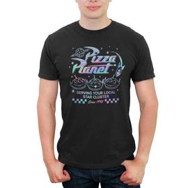 Toy Story Toy Story Men's Holographic Pizza Planet Aliens Short Sleeve Graphic T-Shirt