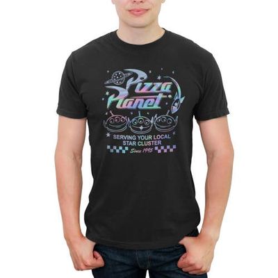 Toy Story Toy Story Men's Holographic Pizza Planet Aliens Short Sleeve Graphic T-Shirt