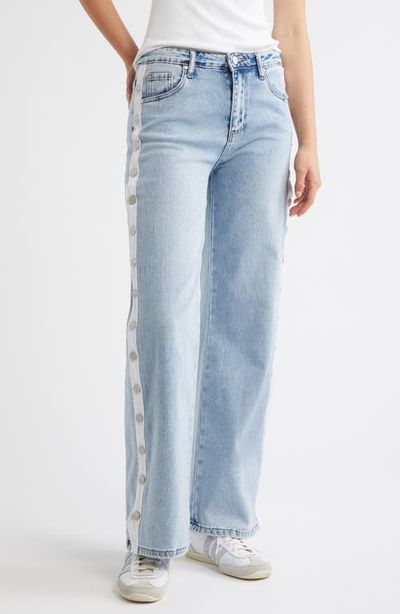 Tractr Tractr Button Detail Wide Leg Jeans