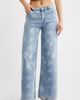 Tractr Tractr Floral Print Wide Leg Jeans - 1