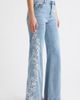 Tractr Tractr Flower Embroidered Flare Leg Hems - 3
