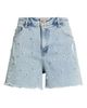 Tractr Tractr Imitation Pearl and Crystal Denim Cutoff Shorts - 5