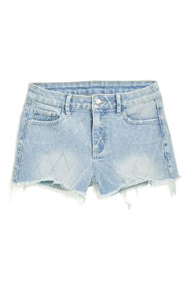 Tractr Tractr Kids' Bling Distressed Raw Hem Denim Shorts