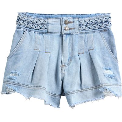 Tractr Tractr Kids' Braid Waist Distressed Shorts