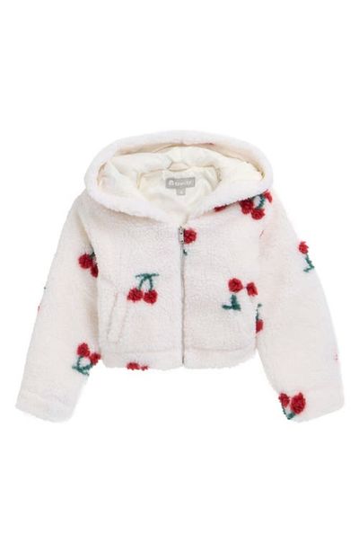 Tractr Tractr Kids' Cherry Print High Pile Fleece Jacket 