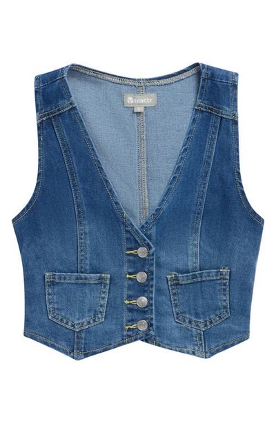 Tractr Tractr Kids' Crop Denim Vest