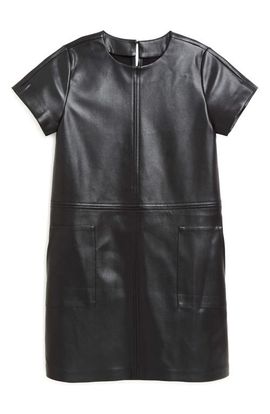 Tractr Tractr Kids' Faux Leather Shift Dress