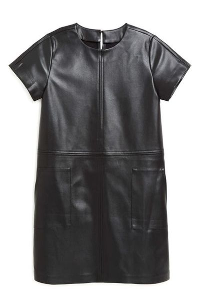 Tractr Tractr Kids' Faux Leather Shift Dress