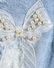 Tractr Tractr Kids' Faux Pearl & Sequin Bow Denim Cutoff Shorts - 3
