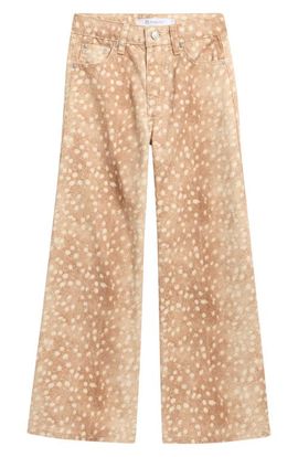Tractr Tractr Kids' Fawn Print Wide Leg Jeans