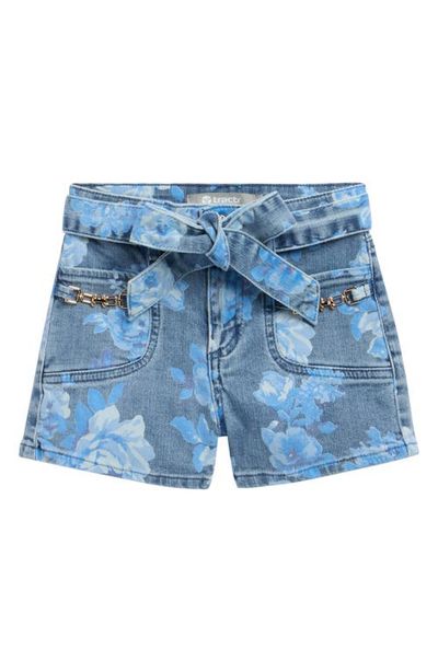 Tractr Tractr Kids' Floral Belted Denim Shorts