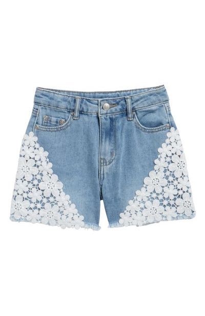Tractr Tractr Kids' Floral Lace Denim Shorts