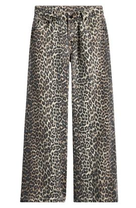 Tractr Tractr Kids' Leopard Print Wide Leg Jeans