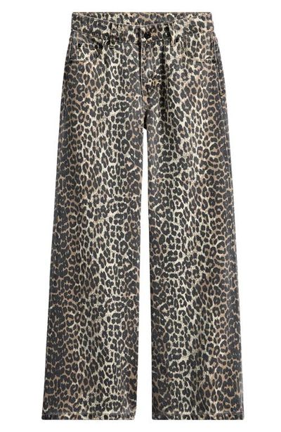 Tractr Tractr Kids' Leopard Print Wide Leg Jeans