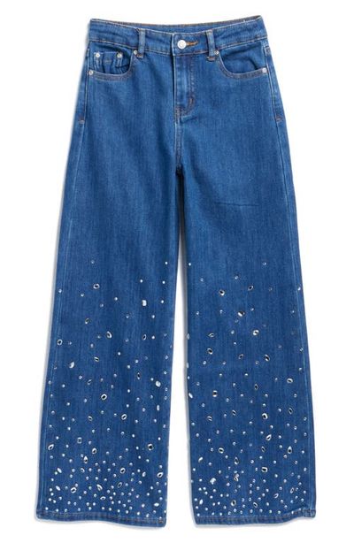 Tractr Tractr Kids' Mixed Rhinestone Wide Leg Jeans