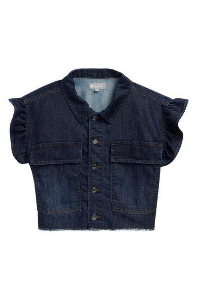 Tractr Tractr Kids' Ruffle Sleeve Denim Shirt