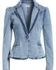 Tractr Tractr Puff Shoulder Denim Blazer - 5