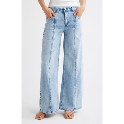 Tractr Tractr Seam Detail Wide Leg Jeans