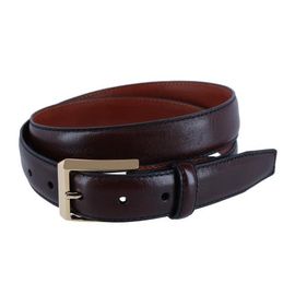 Trafalgar Trafalgar 30MM Pebble Grain Leather Belt with Gold Buckle