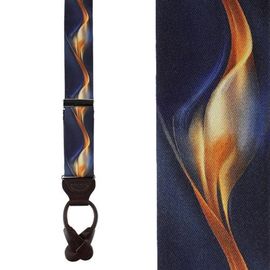 Trafalgar Trafalgar Atticus Blue And Gold Billow Silk Button End Suspenders (braces)