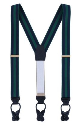 Trafalgar Trafalgar Balint 38mm Striped Non Stretch Grosgrain Button End Suspenders (braces)