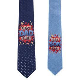 Trafalgar Trafalgar Best Duo Ever Daddy & Me Novelty Silk Neckties