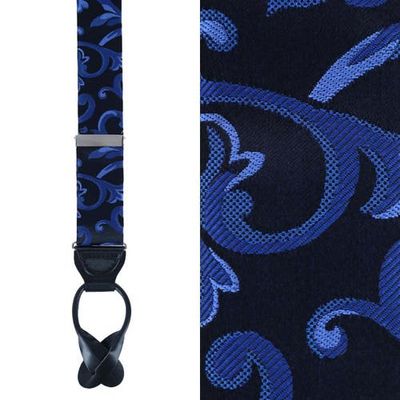 Trafalgar Trafalgar Big & Tall Christian The Romantic Brocade Silk Button End Suspenders (braces)