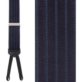 Trafalgar Trafalgar Big & Tall Jefferson Brushed Pinstripe Elastic Formal End Suspenders (braces)
