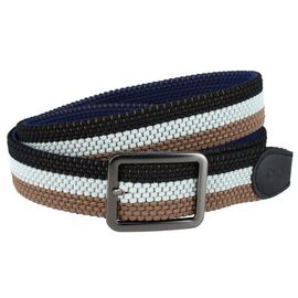 Trafalgar Trafalgar Big and Tall Matias 35MM Blue and Kahki Stripe Reversible Braided Casual Golf Belt