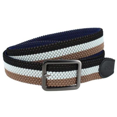Trafalgar Trafalgar Big and Tall Matias 35MM Blue and Kahki Stripe Reversible Braided Casual Golf Belt