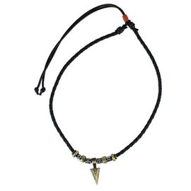 Trafalgar Trafalgar Cheyenne  Triangle and Beaded Vegan Leather Adjustable Necklace