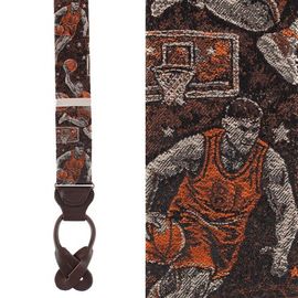 Trafalgar Trafalgar Courtside Basketball Silk Novelty Button End Suspenders (braces)
