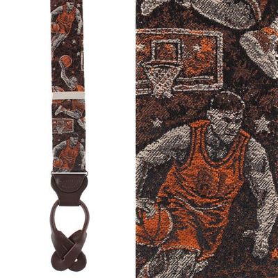 Trafalgar Trafalgar Courtside Basketball Silk Novelty Button End Suspenders (braces)