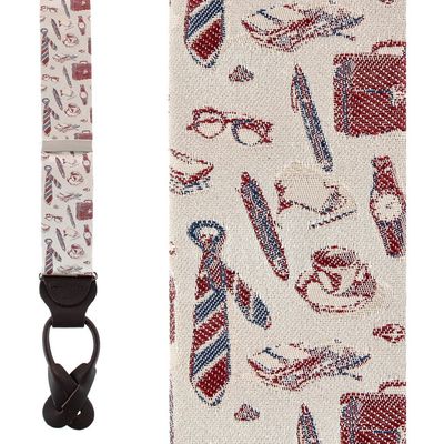 Trafalgar Trafalgar Day At The Office Novelty Silk Button End Suspenders