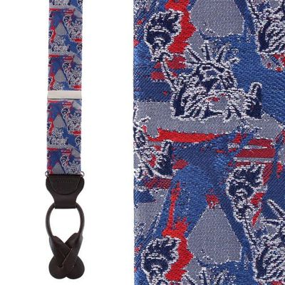 Trafalgar Trafalgar Freedom's Torch Patriotic Silk Novelty Button End Suspenders