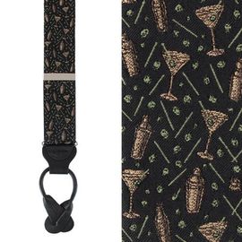 Trafalgar Trafalgar Happy Hour Martini Fun Novelty Silk Button End Suspenders (braces)