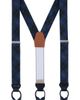 Trafalgar Trafalgar Ives Green And Navy Blackwatch Plaid Silk Button End Suspenders (braces) - 1