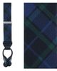 Trafalgar Trafalgar Ives Green And Navy Blackwatch Plaid Silk Button End Suspenders (braces) - 3